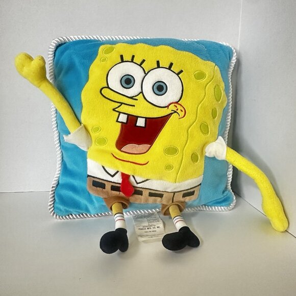 SpongeBob SquarePants VTG 3D Pillow Plush 2001 Viacom Arms & Legs 14x16" NICE!! - Picture 1 of 6